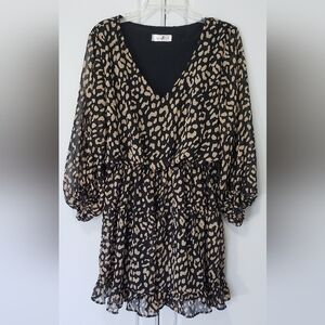 Perfectly Priscilla Cheetah Print Midi Dress Large